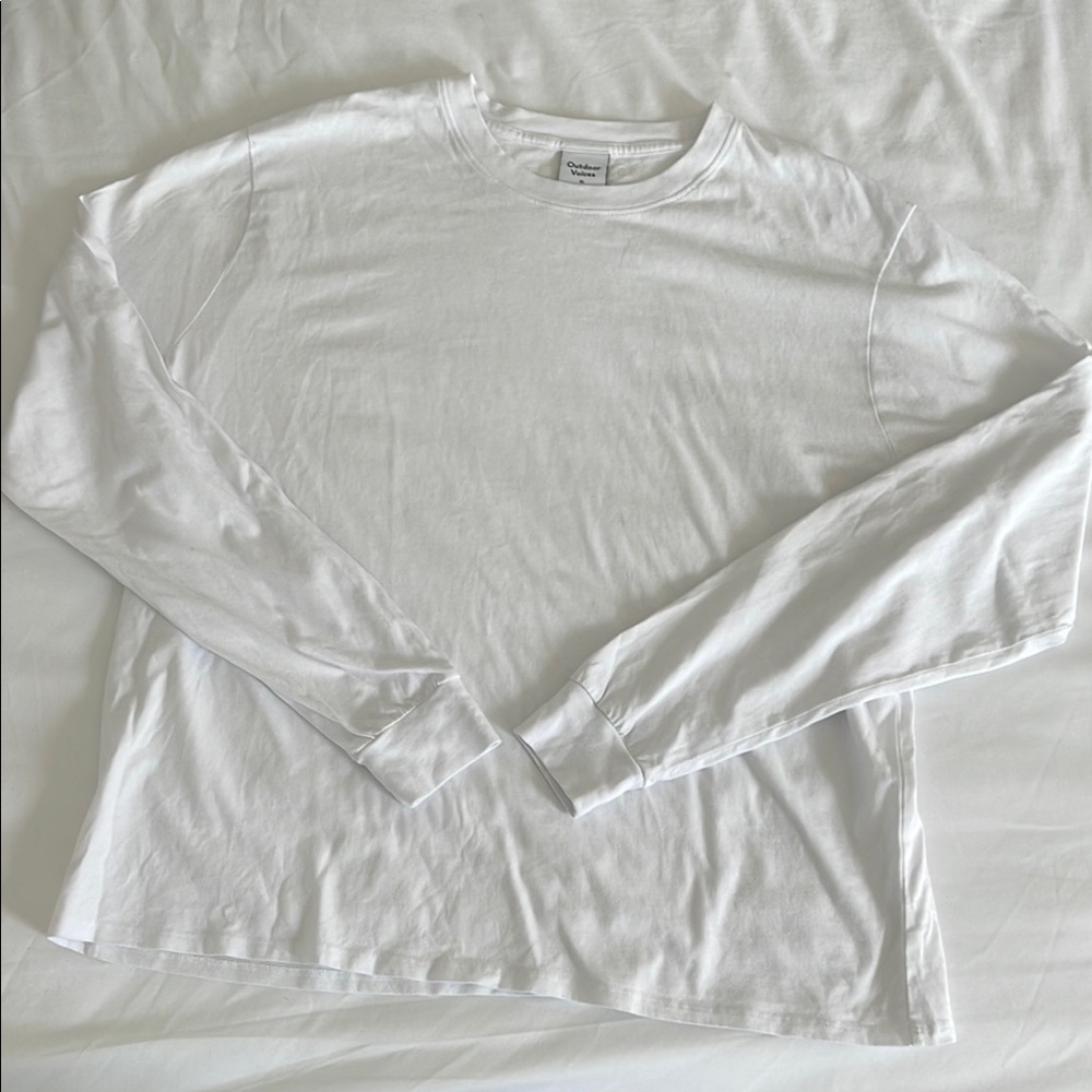 Outdoor Voices White Long Sleeve Shirt